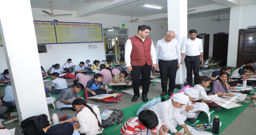 Children participating in a Bal Mahotsav competition